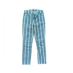 7 For All Mankind Blue and White Striped Jeans